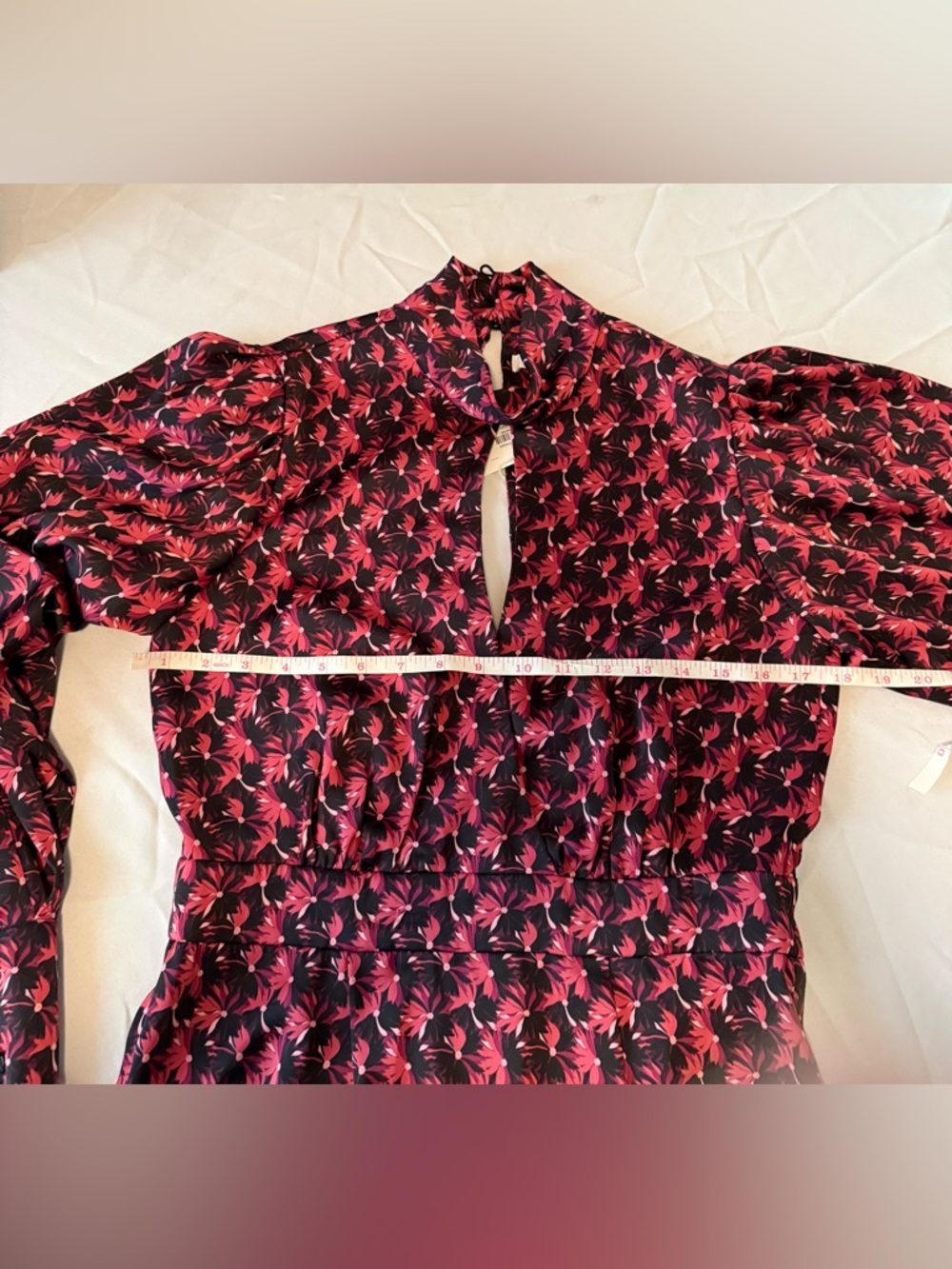 Ronny Kobo Collection Pink and Black High-Neck Keyhole Mini Dress - Picture 10 of 11